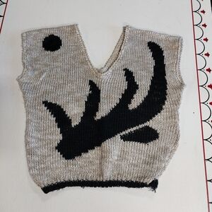 Vtg Castle Square Black and Tan Women's Sweater Vest